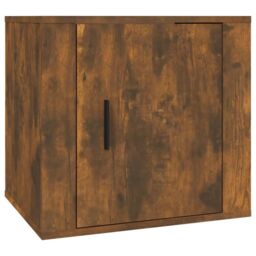 Berkfield Home Bedside Cabinet Smoked Oak 50x39x47 cm in Brown - Size: 50 x 39 x 47 cm - thumbnail 2