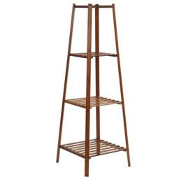 Kelvenix 117cm Bamboo Plant Stand Ladder Shelf Tall Plant Rack in Brown - thumbnail 1