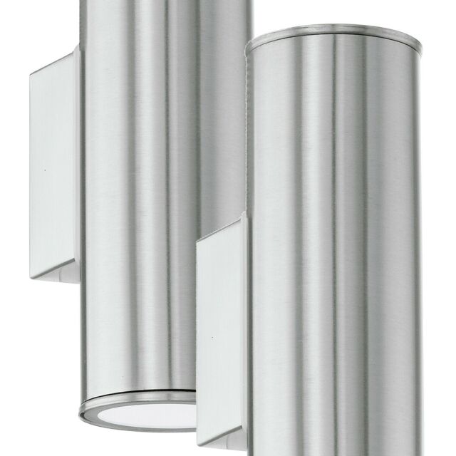 Loops 2 PACK IP44 Outdoor Wall Light Stainless Steel 3W GU10 Porch Up & Down Lamp in Metallics - image 1