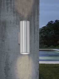 Loops 2 PACK IP44 Outdoor Wall Light Stainless Steel 3W GU10 Porch Up & Down Lamp in Metallics - thumbnail 3