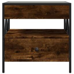 Berkfield Home Coffee Table with Infinity LED Smoked Oak 50x50x51 cm in Brown - Size: 50 x 50 x 51 cm - thumbnail 6