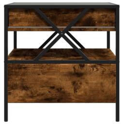 Berkfield Home Coffee Table with Infinity LED Smoked Oak 50x50x51 cm in Brown - Size: 50 x 50 x 51 cm - thumbnail 8