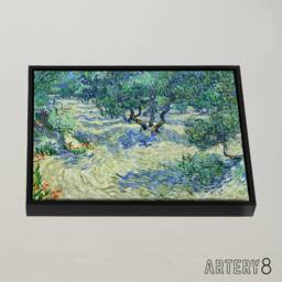 "Artery8 Vincent Van Gogh Olive Orchard Framed Canvas Wall Art Print in Blue - Size: W12"" x H16""" - thumbnail 2