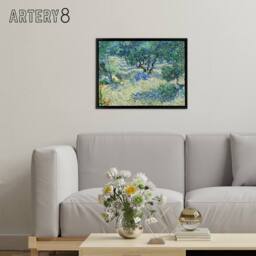 "Artery8 Vincent Van Gogh Olive Orchard Framed Canvas Wall Art Print in Blue - Size: W12"" x H16""" - thumbnail 3