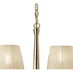 Netlighting Tiffany Pendant 6+6 Light E14+G9 French Gold Cream Shades & Crystal - thumbnail 3