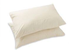 Snug City Polycotton Plain Dyed Housewife Pillowcase Pair in Cream - thumbnail 3