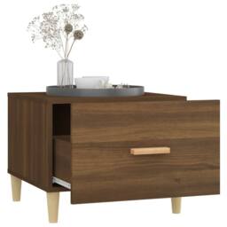 Berkfield Home Coffee Table Brown Oak 50x50x40 cm Engineered Wood - Size: 50 x 50 x 40 cm - thumbnail 4