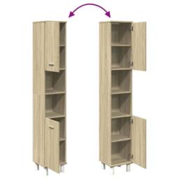 Berkfield Home Bathroom Cabinet Sonoma Oak 30.5x30x179 cm Engineered Wood in Light Brown - thumbnail 7