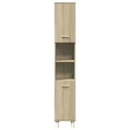 Berkfield Home Bathroom Cabinet Sonoma Oak 30.5x30x179 cm Engineered Wood in Light Brown - thumbnail 4