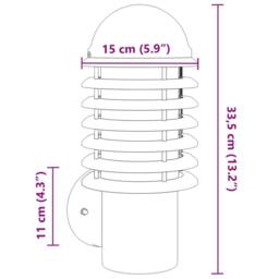 Berkfield Home Outdoor Wall Lights 2pcs Silver Stainless Steel - thumbnail 7