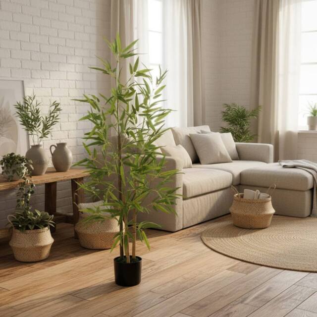 Wyld Haus Artificial Bamboo Tree in Pot 120cm in Green - image 1