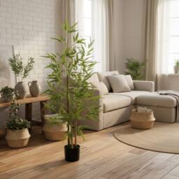 Wyld Haus Artificial Bamboo Tree in Pot 120cm in Green