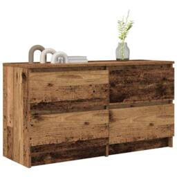 Berkfield Home TV Cabinet Old Wood 100x35x54 cm Engineered Wood in Brown - Size: 100 x 35 x 54 cm - thumbnail 4