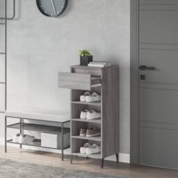 Berkfield Home Shoe Rack Grey Sonoma 40x36x105 cm Engineered Wood - Size: 40 x 36 x 105 cm - thumbnail 1