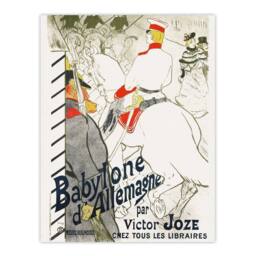 "Artery8 The German Babylon Novel Advert Vintage Wall Art Print Lautrec in White - Size: W12"" x H16""" - thumbnail 1