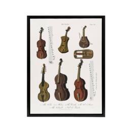 "Artery8 Violin Viola Cello Encyclopedia Londinensis Black Framed Canvas Art in White - Size: W12"" x H16""" - thumbnail 1