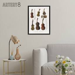 "Artery8 Violin Viola Cello Encyclopedia Londinensis Black Framed Canvas Art in White - Size: W12"" x H16""" - thumbnail 3