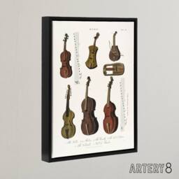 "Artery8 Violin Viola Cello Encyclopedia Londinensis Black Framed Canvas Art in White - Size: W12"" x H16""" - thumbnail 2