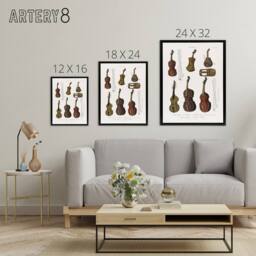 "Artery8 Violin Viola Cello Encyclopedia Londinensis Black Framed Canvas Art in White - Size: W12"" x H16""" - thumbnail 4