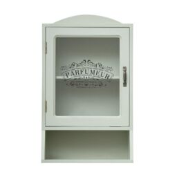 Melody Maison Vintage Style Sage Green Glass Fronted Wall Cabinet 54cm X 32cm in Light Green - Size: 54 cm X 32 cm