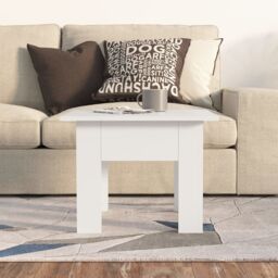 Berkfield Home Coffee Table White 55x55x42 cm Engineered Wood - Size: 55 x 55 x 42 cm - thumbnail 3