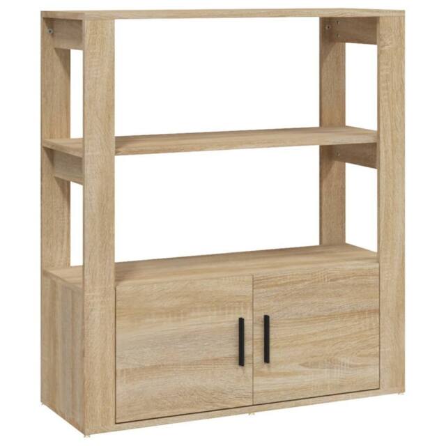 Berkfield Home Sideboard Sonoma Oak 80x30x90 cm Engineered Wood in Brown - Size: 80 x 30 x 90 cm - image 1