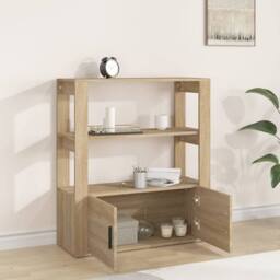 Berkfield Home Sideboard Sonoma Oak 80x30x90 cm Engineered Wood in Brown - Size: 80 x 30 x 90 cm - thumbnail 3