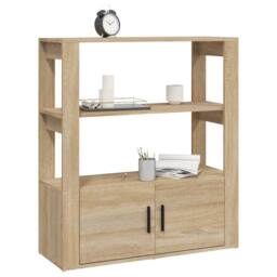 Berkfield Home Sideboard Sonoma Oak 80x30x90 cm Engineered Wood in Brown - Size: 80 x 30 x 90 cm - thumbnail 4