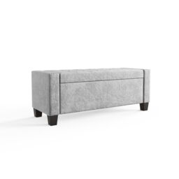 GFW Verona Crushed Velvet Storage Ottoman Bench in Silver - thumbnail 7