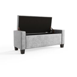 GFW Verona Crushed Velvet Storage Ottoman Bench in Silver - thumbnail 6
