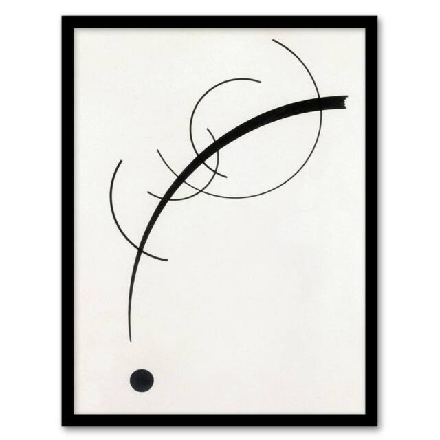 Artery8 Free Curve to the Point Wassily Kandinsky Framed Wall Art Print in White - Size: A4 - image 1