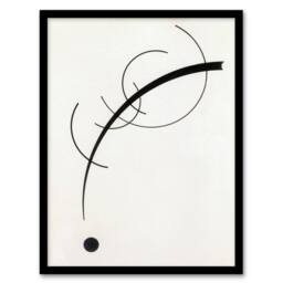 Artery8 Free Curve to the Point Wassily Kandinsky Framed Wall Art Print in White - Size: A4 - thumbnail 1