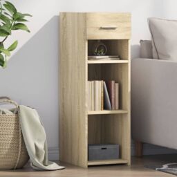 Berkfield Home Sideboard Sonoma Oak 30x42.5x93 cm Engineered Wood in Brown - thumbnail 1