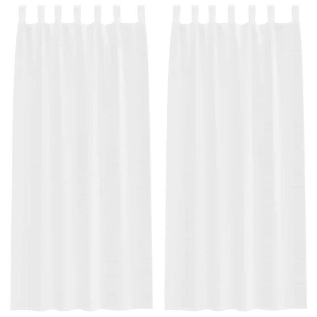Berkfield Home Curtains with Curtains 2 pcs White 140 x 260 cm Polyester - image 1