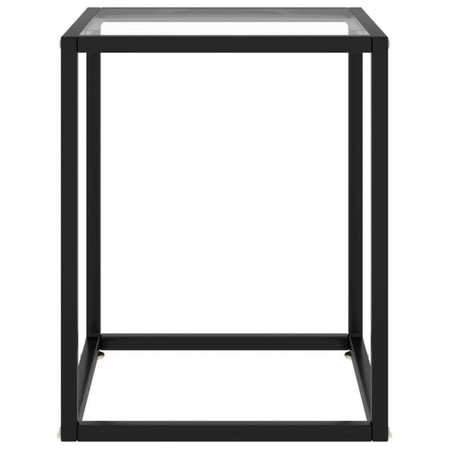 Berkfield Home Coffee Table Black with Tempered Glass 40x40x50 cm - Size: 40 x 40 x 50 cm - image 1