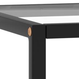 Berkfield Home Coffee Table Black with Tempered Glass 40x40x50 cm - Size: 40 x 40 x 50 cm - thumbnail 4