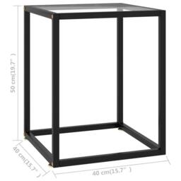 Berkfield Home Coffee Table Black with Tempered Glass 40x40x50 cm - Size: 40 x 40 x 50 cm - thumbnail 5