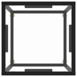 Berkfield Home Coffee Table Black with Tempered Glass 40x40x50 cm - Size: 40 x 40 x 50 cm - thumbnail 3