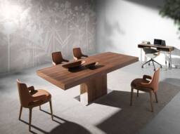 Angel Cerda Brown Leatherette Dining Chair with Walnut-Coloured - thumbnail 5