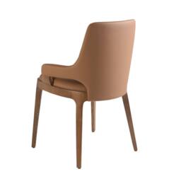 Angel Cerda Brown Leatherette Dining Chair with Walnut-Coloured - thumbnail 6