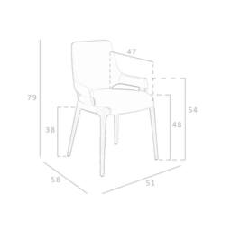 Angel Cerda Brown Leatherette Dining Chair with Walnut-Coloured - thumbnail 8