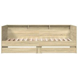 Berkfield Home Daybed with Drawers without Mattress Sonoma Oak 90x200 cm in Brown - thumbnail 4