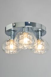 BHS Lighting Klaudia Chrome Flush Bathroom Ceiling Light in Silver - thumbnail 1