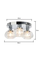 BHS Lighting Klaudia Chrome Flush Bathroom Ceiling Light in Silver - thumbnail 5