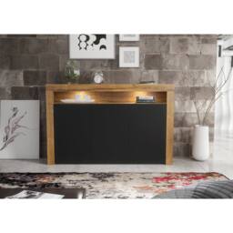 Mex Furniture LTD Sideboard Aether 155cm - Dark Oak & Black Matt Doors & LED Lights - thumbnail 2