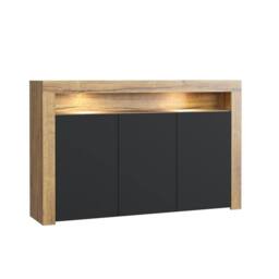 Mex Furniture LTD Sideboard Aether 155cm - Dark Oak & Black Matt Doors & LED Lights - thumbnail 7