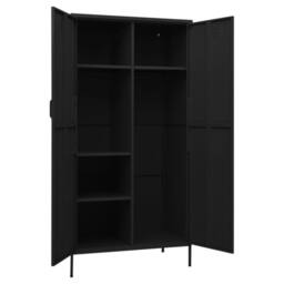 Berkfield Home Wardrobe Black 90x50x180 cm Steel - Size: 90 x 50 x 180 cm - thumbnail 6