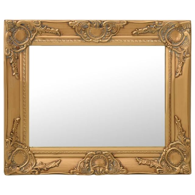 Berkfield Home Wall Mirror Baroque Style 50x40 cm Gold - image 1