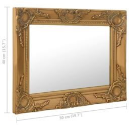 Berkfield Home Wall Mirror Baroque Style 50x40 cm Gold - thumbnail 6