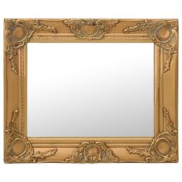Berkfield Home Wall Mirror Baroque Style 50x40 cm Gold - thumbnail 1